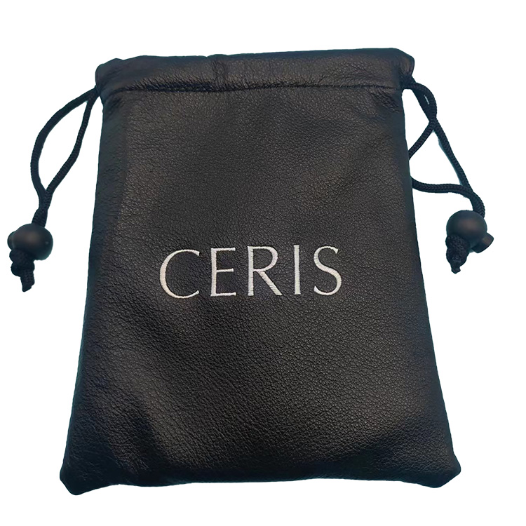 Genuine Leather Drawstring Valuables Pouch*