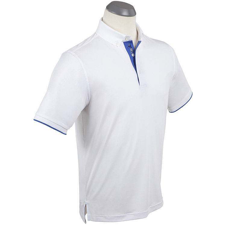 Bobby Jones Performance Jersey Rib BD Collar & Cuff Polo with Contrast Placket*