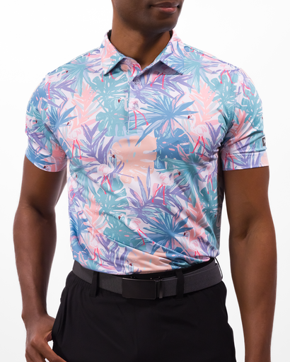 Waggle Fairway Flamingo Men's Polo
